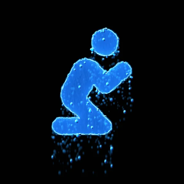 Wet Symbol Pray Blue Water Dripping — Stock Photo, Image