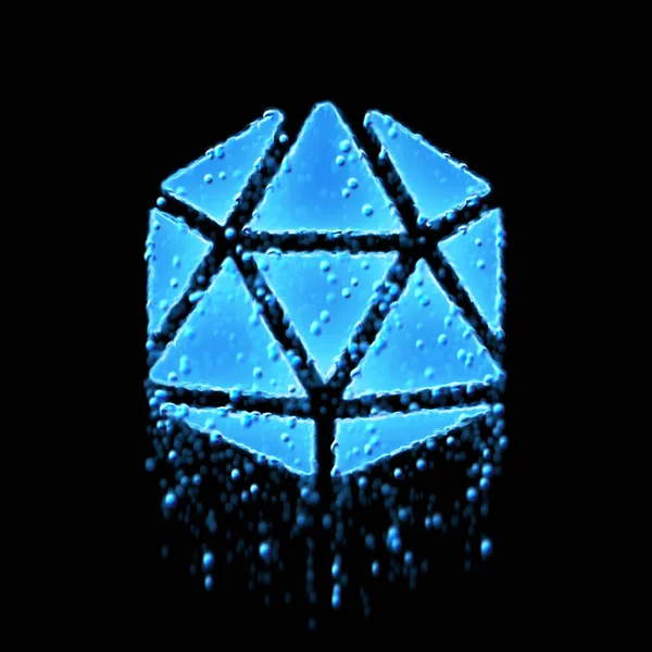 Мокрий Символ Кістки D20 Синій Водовідведення — стокове фото