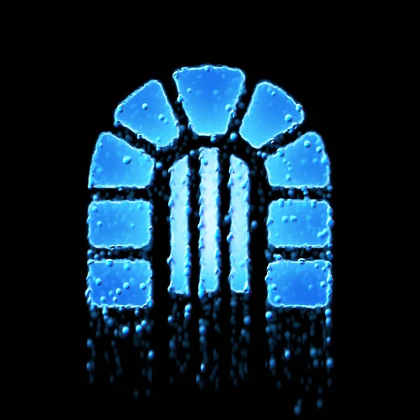 Nedves Szimbólum Tömlöc Kék Csöpög Víz — Stock Fotó