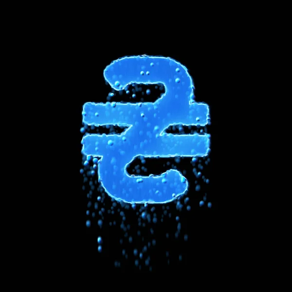 Мокрый Символ Гривны Синий Капание Воды — стоковое фото