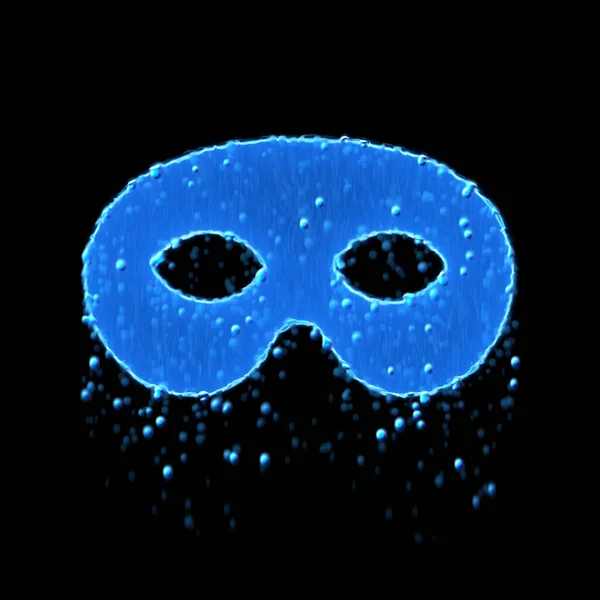 Wet Symbol Mask Blue Water Dripping — Stock Photo, Image