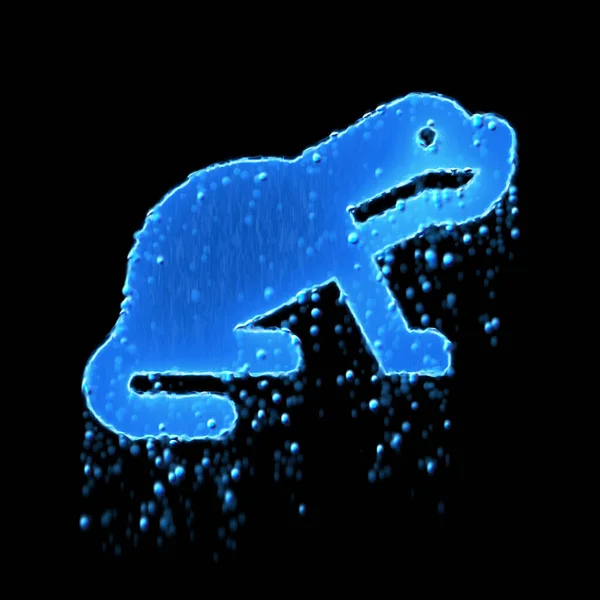 Wet Symbol Otter Blue Water Dripping — Stock Photo, Image