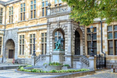 Antwerp, Belgium - July 2, 2019: Hendrik Conscience Statue near the Hendrik Conscience Heritage Library