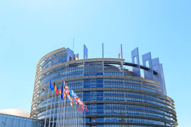 Strasbourg, Fransa - 5 Temmuz 2019: Parlement Europeen Binası