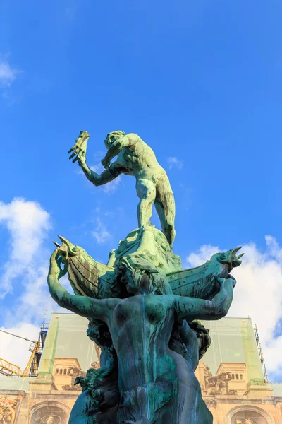 Antwerp Belçika Temmuz 2019 Brabo Fountain Grand Place — Stok fotoğraf
