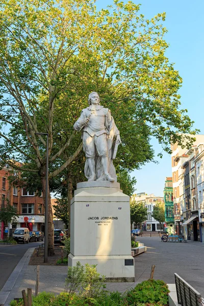 Antuérpia Bélgica Julho 2019 Estátua Jacob Jordaens Artista Flamenga — Fotografia de Stock