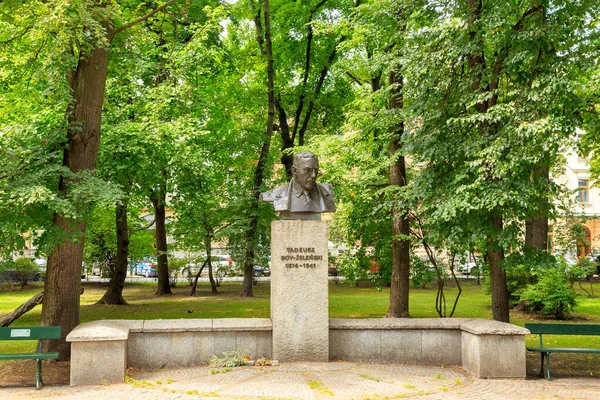 Cracóvia Polônia Julho 2019 Busto Tadeusz Kamil Marcjan Zelenski Planty — Fotografia de Stock