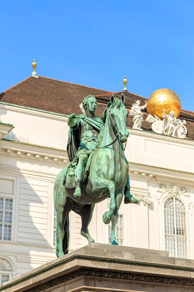 Viyana Avusturya Equestrian Heykeli Joseph Kutsal Roma Mparatoru Josefsplatz Meydanı — Stok fotoğraf