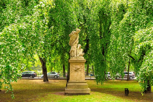 Rośliny Kraków Pomnik Adama Mickiewicza Przedstawia Grazhinę Bohaterów Litavora Wiersza — Zdjęcie stockowe