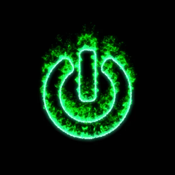 Symbole Éteint Brûle Dans Feu Vert — Photo