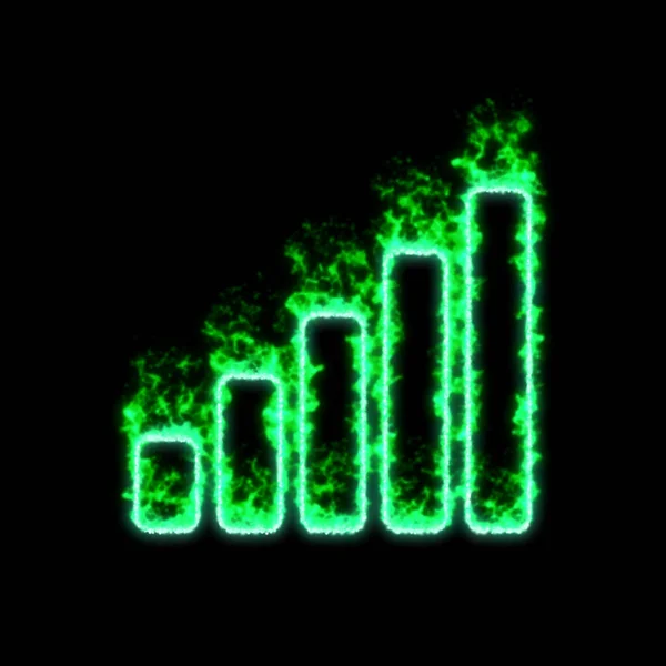 Signál Symbolu Hoří Zeleným Ohněm — Stock fotografie