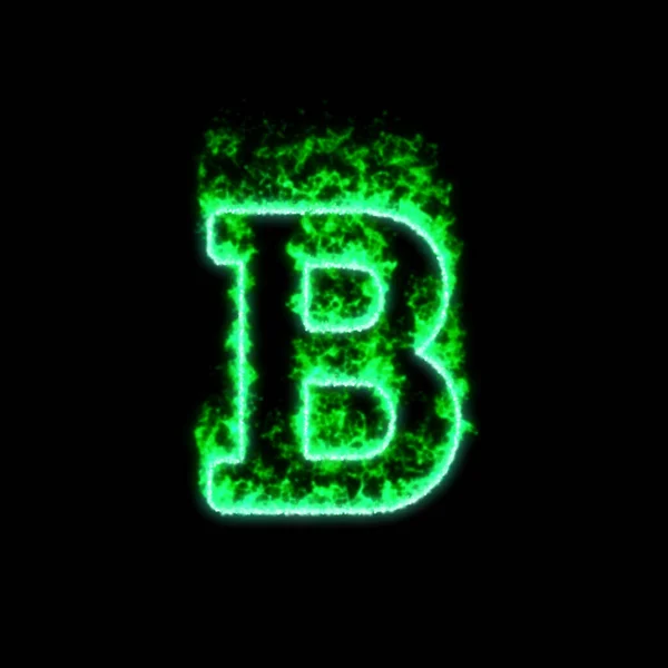 Symbolen Fet Format Brinner Grön Eld — Stockfoto