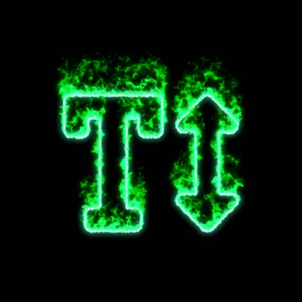 Висота Тексту Символу Горить Зеленому Вогні — стокове фото