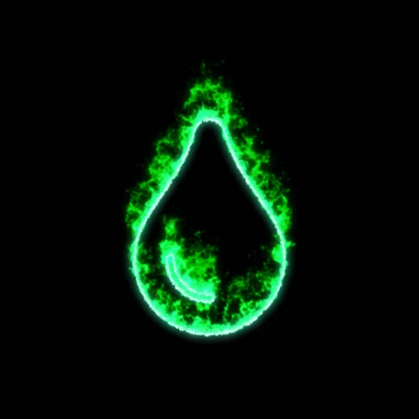 Tinte Símbolo Arde Fuego Verde —  Fotos de Stock