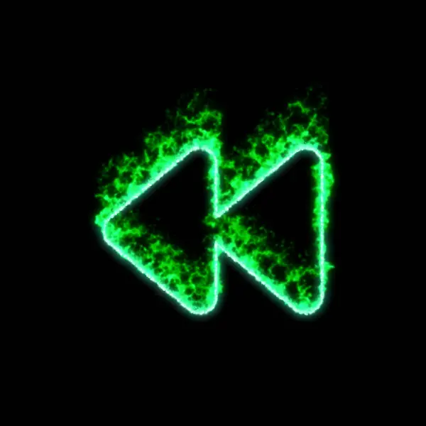 Символ Назад Згорить Зеленому Вогні — стокове фото