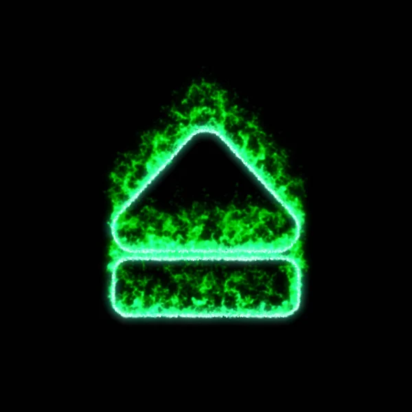 Het Symbool Brandt Groen Vuur — Stockfoto