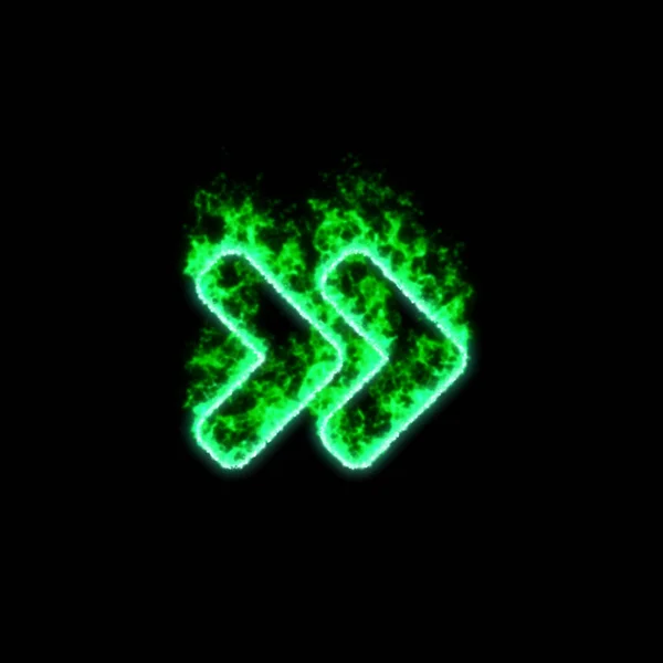 Кут Символу Подвійного Праворуч Горить Зеленому Вогні — стокове фото