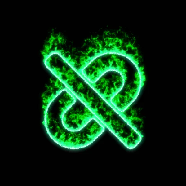 Σύμβολο Unlink Καίει Στην Πράσινη Φωτιά — Φωτογραφία Αρχείου