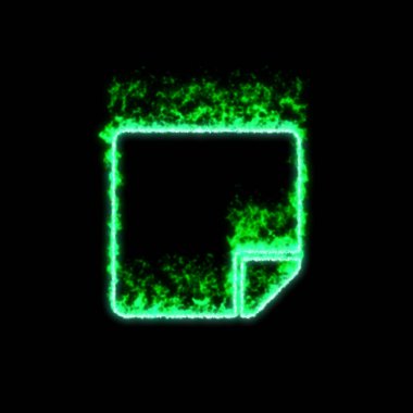 Sembol yeşil ateşte yanar.  