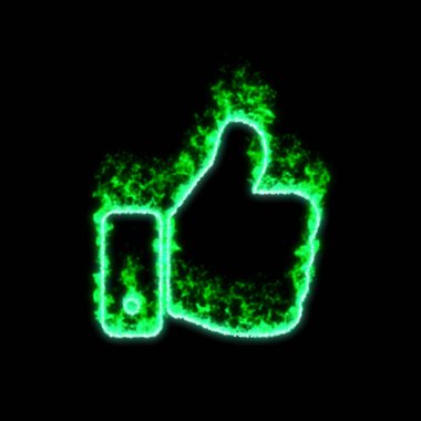 Sembol yeşil ateşte yanar.  