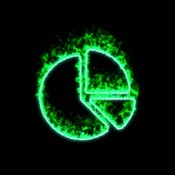 Символ Діаграми Пиріг Горить Зеленому Вогні — стокове фото