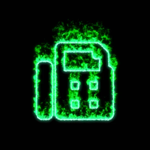 Symbol Fax Hoří Zeleném Ohni — Stock fotografie