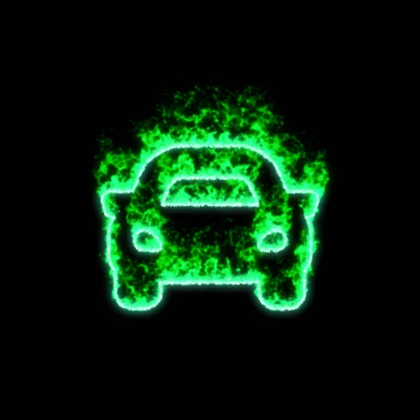 Voiture Symbole Brûle Dans Feu Vert — Photo