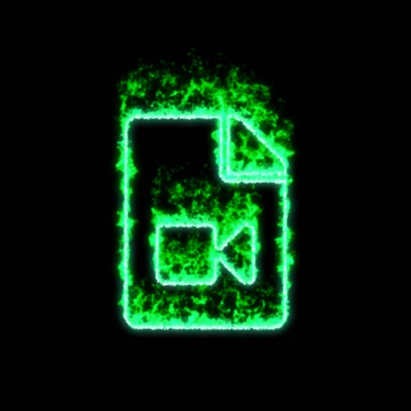 Символ Файлу Відео Горить Зеленому Вогні — стокове фото