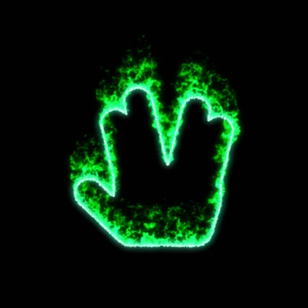 Simbolo Vivi Lungo Prospera Brucia Nel Fuoco Verde — Foto Stock