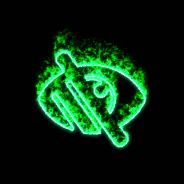 Das Symbol Der Sehschwäche Brennt Grünen Feuer — Stockfoto