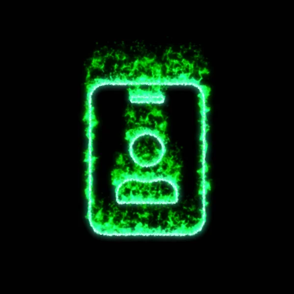 Símbolo Distintivo Queima Fogo Verde — Fotografia de Stock