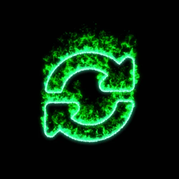 Simbolo Sincronizza Bruciature Nel Fuoco Verde — Foto Stock