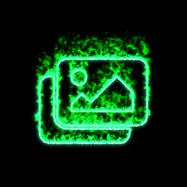 Символ Картини Горить Зеленому Вогні — стокове фото