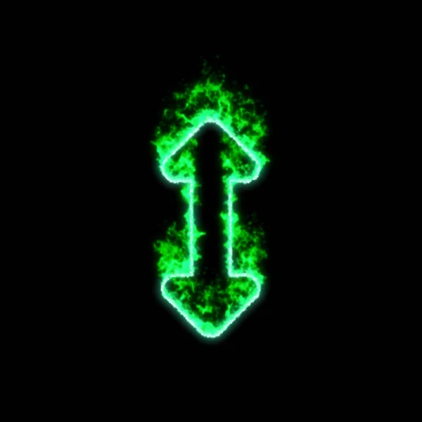 Символ Стріляє Вгору Опіками Зеленому Вогні — стокове фото