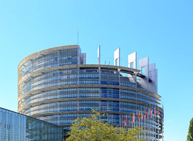 Strasbourg, Fransa - 5 Temmuz 2019: Parlement Europeen Binası