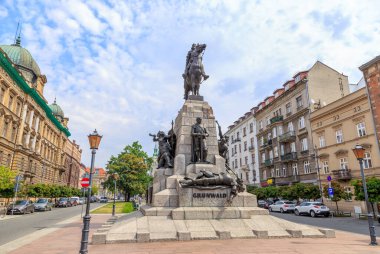 Krakow, Poland - July 21, 2019: Grunwald Monument. architect and sculptor Antoni Wiwulski (1877 - 1919)