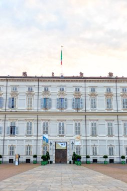 Turin, Italy - July 12, 2019: Royal Palace in Turin (Palazzo Reale) - the main residence of the rulers of the Savoy dynasty in Turin. Built in 1646-60