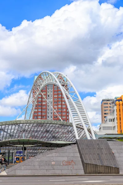 Rotterdam Netherlands July 2019 Footbridge Rotterdam Station Blaak — стокове фото