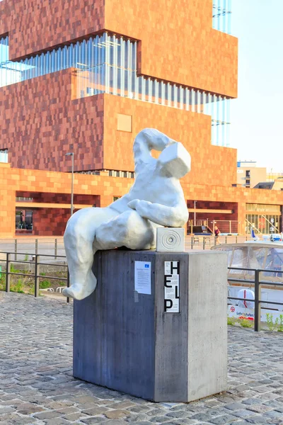 Antwerp Belgium July 2019 Antwerpse Fluisteraar Monumental Combination Life Size — Stock Photo, Image