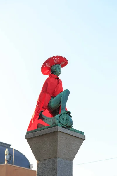 Zurich Switzerland July 2019 Statue David Decorated Cloak Hat Honor — Stock Photo, Image