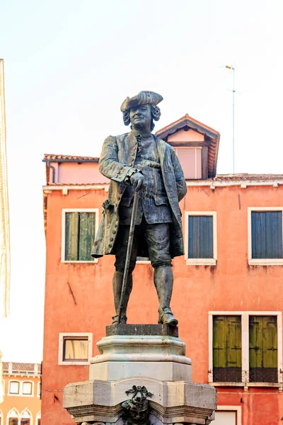 Venice Italy July 2019 Monument Famous Venetian Playwright Writer Lawyer — Zdjęcie stockowe
