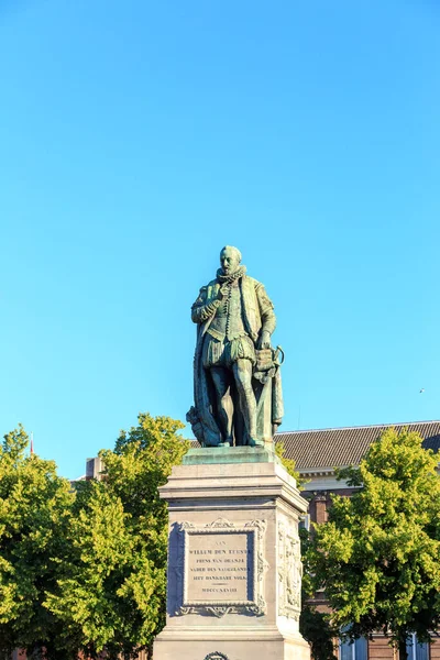 Holandia Haga Lipca 2019 Pomnik Wilhelma Pomarańczowego Zainstalowany Hadze Placu — Zdjęcie stockowe