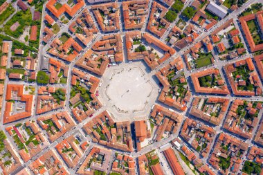 Palmanova, Udine, Italy. An exemplary fortification project of its time was laid down in 1593, Aerial View clipart