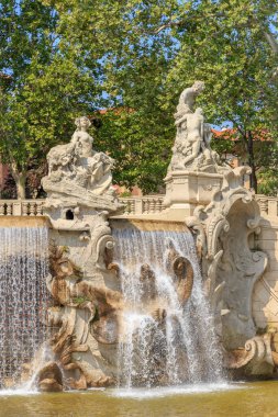 Torino, İtalya. 12 Ay Çeşmesi Valentino 'nun en önemli mimari eserlerinden biridir. Carlo Ceppi (1829 - 1921))