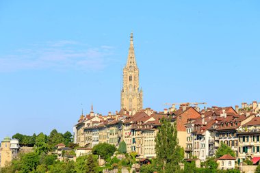 Bern, İsviçre. Spire Bernese Katedrali (Berner Efendi) 