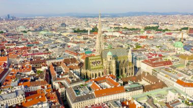 Vienna, Austria. St. Stephen's Cathedral (Germany: Stephansdom). Catholic Cathedral - the national symbol of Austria, Aerial View   clipart