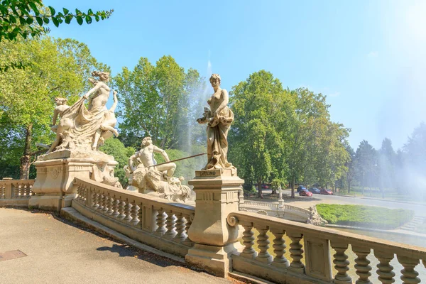 Torino Italia Scultura Giugno Fontana Mesi Una Delle Opere Architettoniche — Foto Stock