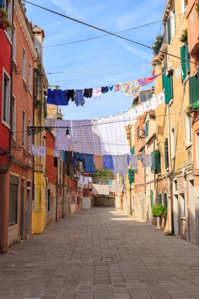 Venecia Italia Residencial Venecia Lencería Para Secar Tendedero Calle Paludo — Foto de Stock