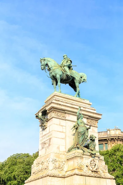 Milan Talya Giuseppe Garibaldi Anıtı Heykeltıraş Ettore Ximenes 1855 1926 — Stok fotoğraf