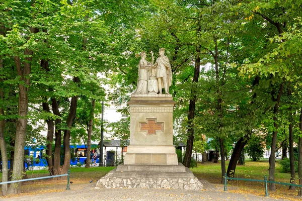 Κρακοβία Πολωνία Μνημείο Jadwiga Και Jagiello Αυτό Μνημείο Τιμά Την — Φωτογραφία Αρχείου